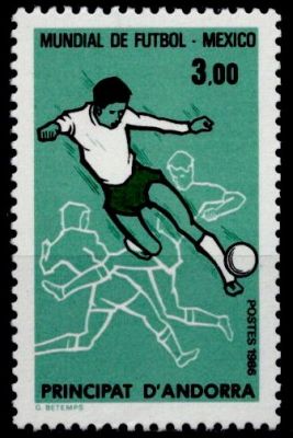 1986 - Andorre Fran�ais Timbre n� 350 - Coupe du monde de football au Mexique