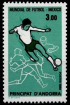 1986 - Andorre Fran&ccedil;ais Timbre n&deg; 350 - Coupe du monde de football au Mexique