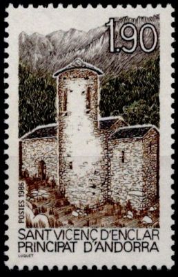 1986 - Andorre Fran�ais Timbre n� 354 - Saint-Vicenc d\'Enclar