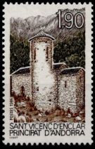 1986 - Andorre fran&ccedil;ais timbres n&deg; 345-354 - Ann&eacute;e Compl&egrave;te