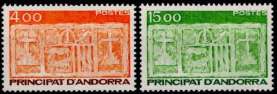 1986 - Andorre Fran�ais Timbres n� 346/347 - Type Ecu primitif des Vall�es