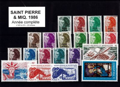 1986 - Saint Pierre et Miquelon 455-474 - Ann�e compl�te de timbres