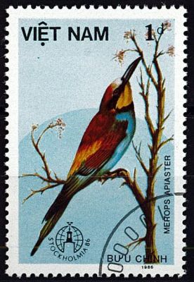 1986 - Vietnam 708/714 - Oiseaux, \ Stockholmia\'86\  Exposition philat�lique internationale (S�rie compl�te de timbres oblit�r�s)