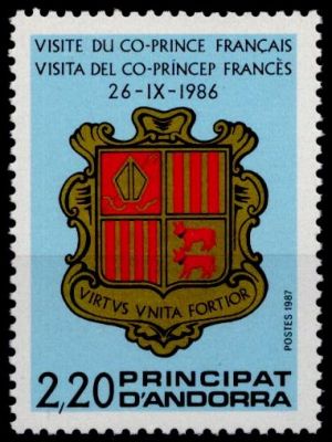 1987 - Andorre Fran�ais Timbre n� 355 - Visite du Co-Prince fran�ais