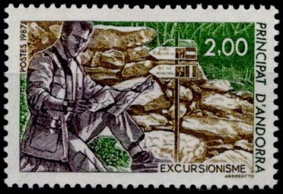 1987 - Andorre Fran�ais Timbre n� 364 - La randonn�e p�destre