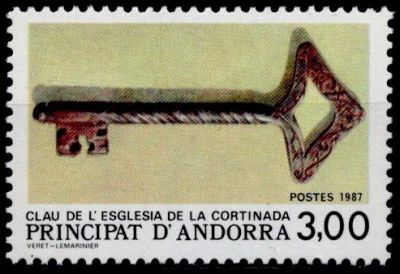 1987 - Andorre Fran�ais Timbre n� 365 - Clef de l\'�glise de la Cortinada