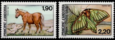 1987 - Andorre Fran�ais Timbres n� 361/362 - Protection de la nature