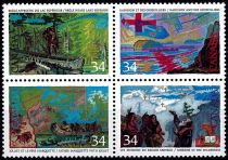 1987 - Canada Timbres n° 983/986 - Géographie - L\'exploration du Canada (II)