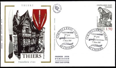 1987 - France Enveloppe 1er jour n� 2467 - M�tiers d\'art - La coutellerie