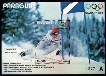 1987 - Paraguay Bloc n&deg; 387 - Jeux Olympique d\'hiver - 1988 Calgary