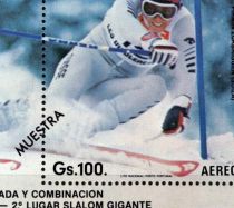 1987 - Paraguay Bloc n&deg; 387 muestra - Jeux Olympique d\'hiver - 1988 Calgary