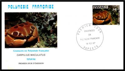 1987 - Polyn�sie Fran�aise FDC n� 275/277 - Faune marine - Crustac�s