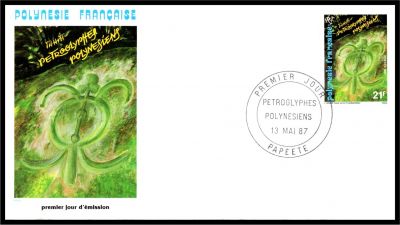 1987 - Polyn�sie Fran�aise FDC n� 280/281 - P�troglyphes polyn�siens