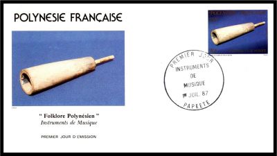 1987 - Polyn�sie Fran�aise FDC n� 282/284 - Instruments de musique polyn�siens
