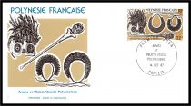 1987 - Polyn&eacute;sie Fran&ccedil;aise FDC n&deg; 288/290 - Armes et objets usuels polyn&eacute;siens