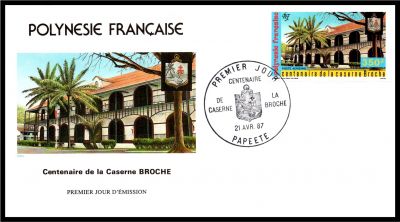 1987 - Polyn�sie Fran�aise FDC n� PA196 - Centenaire de la caserne Broche