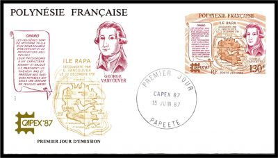 1987 - Polyn�sie Fran�aise FDC n� PA197 - \ Capex\'87\  Exposition philat�lique internationale � Toronto (Canada)