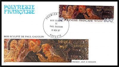 1987 - Polyn�sie Fran�aise FDC n� PA198 - Bois sculpt� de Paul Gauguin