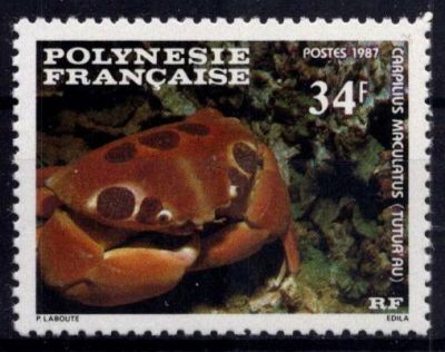 1987 - Timbres Polyn�sie 275/277 - Faune marine, crustac�s