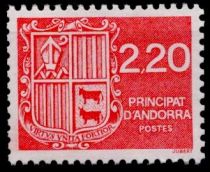1988 - Andorre Fran&ccedil;ais Timbre n&deg; 366 - Type blason d\'Andorre