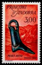 1988 - Andorre Fran&ccedil;ais Timbre n&deg; 367 - Pied-ex-voto