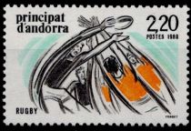 1988 - Andorre Fran&ccedil;ais Timbre n&deg; 368 - Rugby