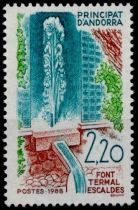 1988 - Andorre Fran&ccedil;ais Timbre n&deg; 371 - Thermalisme en Andorre