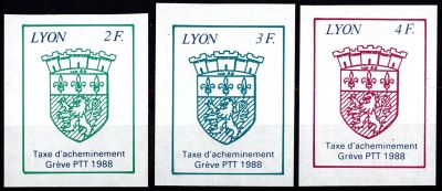 1988 - France n� 41/43 - Gr�ve - Lyon (3 valeurs)