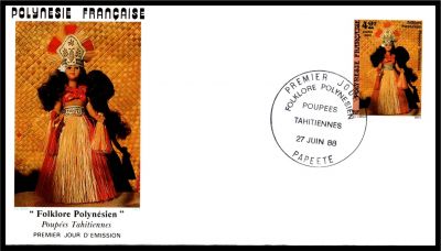 1988 - Polyn�sie Fran�aise 3 FDC n� 307/309 - Folklore polyn�sien - Poup�es tahitiennes