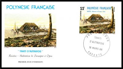 1988 - Polyn�sie Fran�aise FDC n� 299/301 - Tahiti d\'autrefois (3)