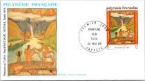 1988 - Polyn&eacute;sie Fran&ccedil;aise FDC n&deg; 303/305 - Peintures sur \ Tapa\  (tissu d\'&eacute;corce)