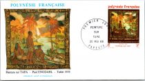 1988 - Polyn&eacute;sie Fran&ccedil;aise FDC n&deg; 303/305 - Peintures sur \ Tapa\  (tissu d\'&eacute;corce)