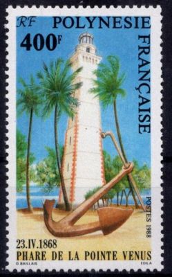 1988 - Timbre Polyn�sie 302 - 120e anniversaire de l\'�dification du phare de la pointe V�nus