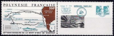 1988 - Timbre Polyn�sie 311 - 30e anniversaire de la mort d\'Eric de Bisschop