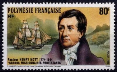 1988 - Timbres Polyn�sie 318/320 - Les grans missionnaires protestants
