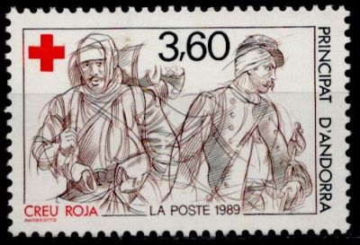 1989 - Andorre Fran�ais Timbre n� 380 - La Croix-Rouge