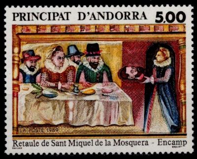 1989 - Andorre Fran�ais Timbre n� 384 - Retable de Saint-Michel de la Mosquera Encamp