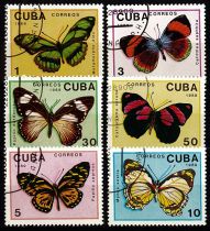 1989 - Cuba timbres n° 2914/2919 - Papillons