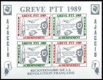 1989 - France - Grève - Ajaccio (Bloc de 4 valeurs)