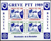 1989 - France - Grève - Bastia (Bloc de 4 valeurs)