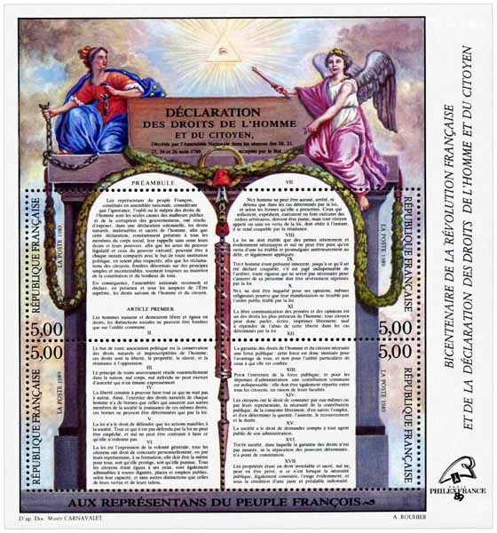 Enveloppe philatélique 1er jour du Bicentenaire de la révolution Française