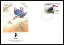1989 - Ghana 4 FDC n&deg; 1022-1023-1024-1056  - Oiseaux 