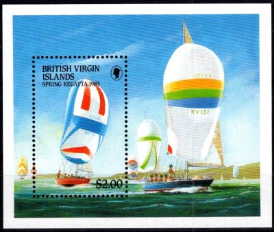 1989 - Iles Vierges britanniques Bloc n� 55 - Sports nautiques - R�gate de printemps