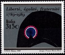1989 - Italie Timbre n° 1824 - Chapeau - Bicentenaire de la Révolution française 