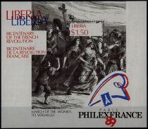 1989 - Libéria Bloc n° 120 - Bicentenaire de la Revolution française - \ Philexfrance\'89\ 