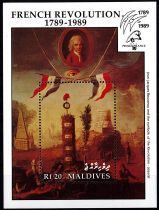 1989 - Maldives Bloc n° 161 - Tableaux - Bicentenaire de la Révolution française (2)