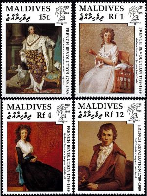 1989 - Maldives Timbres n� 1223/1226 - Tableaux - Bicentenaire de la R�volution fran�aise