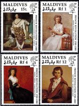 1989 - Maldives Timbres n° 1223/1226 - Tableaux - Bicentenaire de la Révolution française