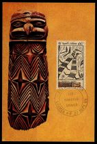 1989 - Nouvelle Calédonie cartes maximum n° 581, PA264 - Art indigène - Les bambous gravés