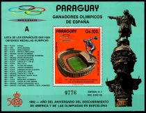 1989 - Paraguay Bloc n&deg; 399 - Jeux Olympiques d\'&eacute;t&eacute; - 1992 Barcelone